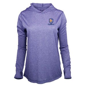Fishwest Logo Confluence Hoody Women's in Periwinkle Heather